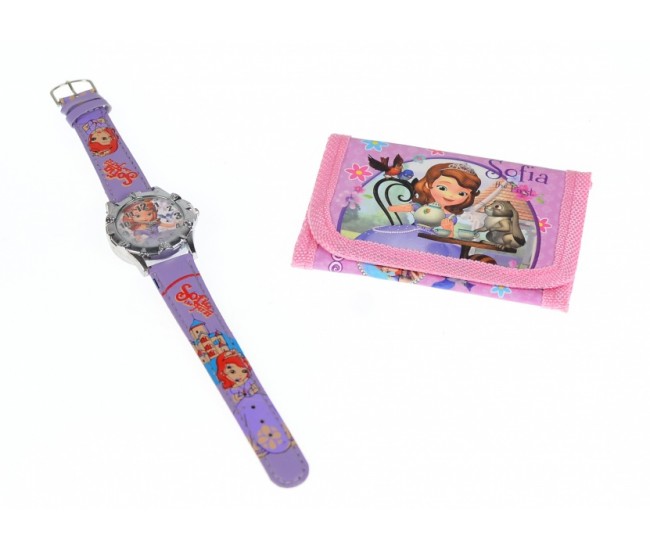 Set ceas pentru copii cu Sofia + portofel cadou - COCO6635