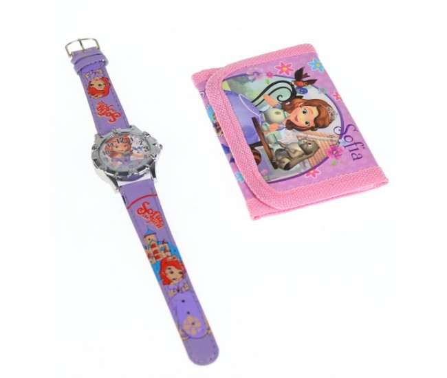 Set ceas pentru copii cu Sofia + portofel cadou - COCO6635