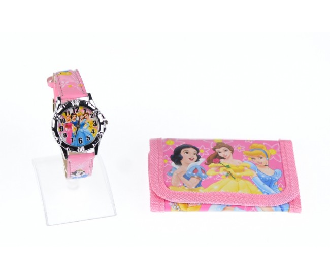 Set ceas pentru copii cu printese + portofel, creioane, ascutitoare si guma - COCO8011607