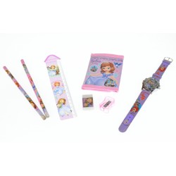 Set ceas pentru copii cu Sofia + portofel, creioane, ascutitoare si guma - COCO8011604