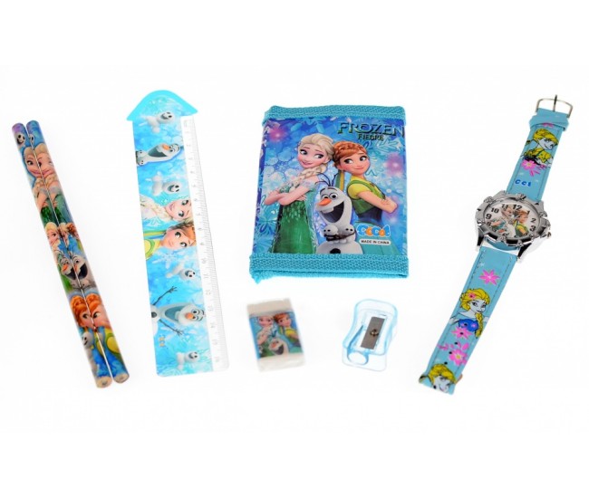 Set ceas pentru copii cu Elsa si Ana + portofel cadou - COCO8011646