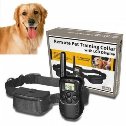 Zgarda electrica pentru dresaj caini, raza 300m, ajustabila, rezistenta la ploaie si praf, Remote Pet Training Collar LCD Display - 67224