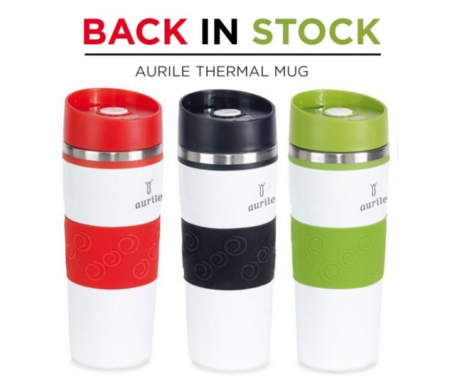 Cana termica, termos 380 ml - White & Green AURILE Thermal Mug