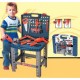 Banc de scule copii cu bormasina electrica de jucarie si o multime de accesorii - 00822