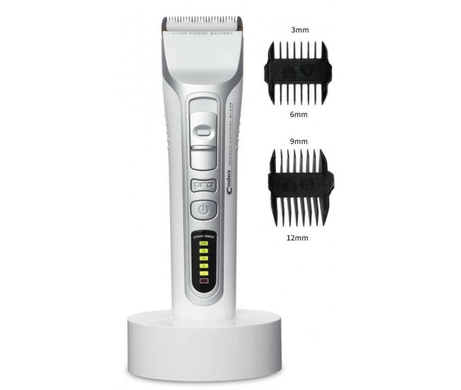 Masina de tuns profesionala cu LED si stand de incarcare Codos - Lama cu invelis din titan si cutit ceramic COS-916 Masina de tuns profesionala cu LED si stand de incarcare Codos - Lama cu invelis din titan si cutit ceramic COS-916
