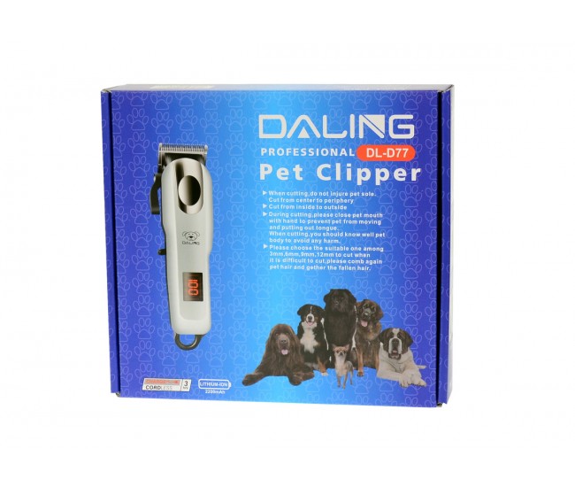 Masina de tuns caini, bichon, shi-tzu, etc, aparat profesional de tuns animale cu display, Daling 220V - 12W DLD77B