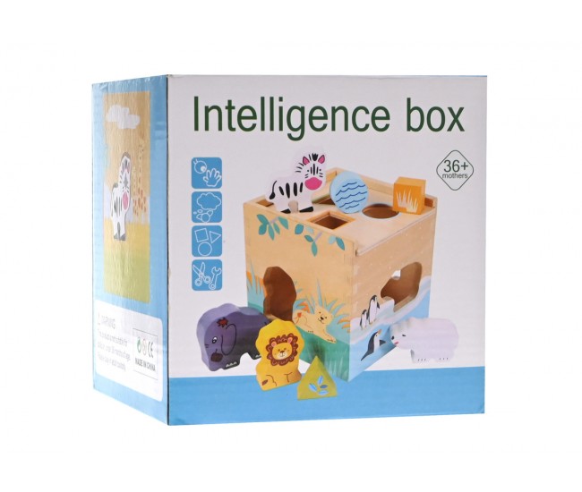 Cutie Inteligenta Din Lemn, cu animale salbatice, Intelligence Box -22200149