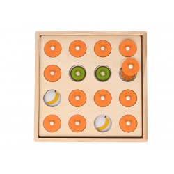 Tabla de joc 2 in 1, joc de memorie si joc de creativitate, din lemn - I242