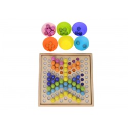 Tabla de joc 2 in 1, joc de memorie si joc de creativitate, din lemn - I242