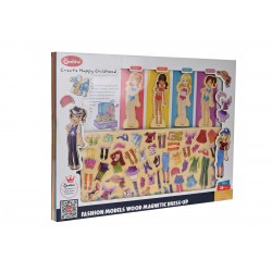 Joc imbraca fata, jucarie tip puzzle din lemn, cu magnet, 0163-1103107
