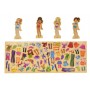 Joc imbraca fata, jucarie tip puzzle din lemn, cu magnet, 0163-1103107