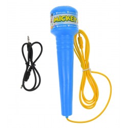 Microfon de jucarie, karaoke pentru copii, cu amplificator voce, MP3 si mufa Jack, albastru - 5836