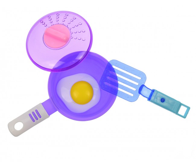 OFERTA! Set Bucatarie de jucarie cu mancare, ustensile, recipiente, sunete si lumini pentru copii - WDA24
