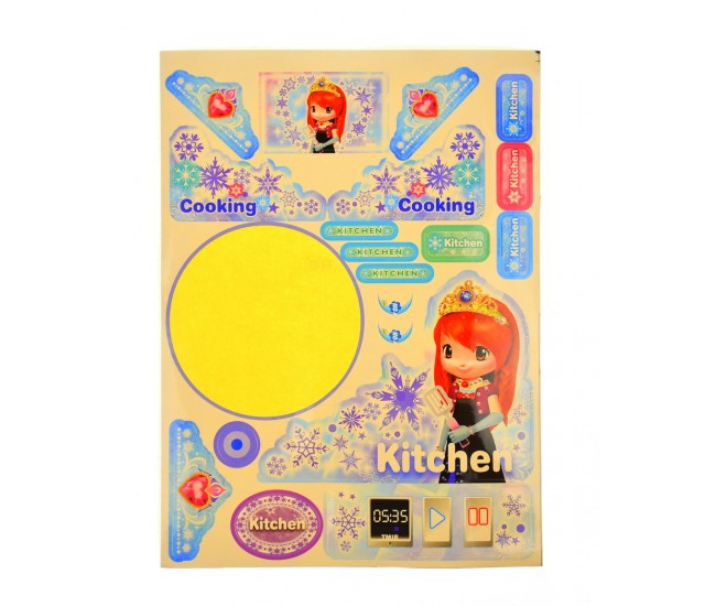 OFERTA! Set Bucatarie de jucarie cu mancare, ustensile, recipiente, sunete si lumini pentru copii - WDA24