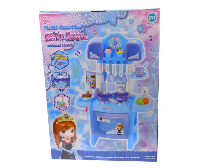 OFERTA! Set Bucatarie de jucarie cu mancare, ustensile, recipiente, sunete si lumini pentru copii - WDA24