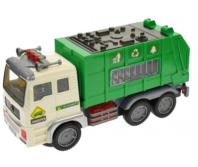 Masina reciclare, de jucarie, cu sunete si luminite, verde - JY686