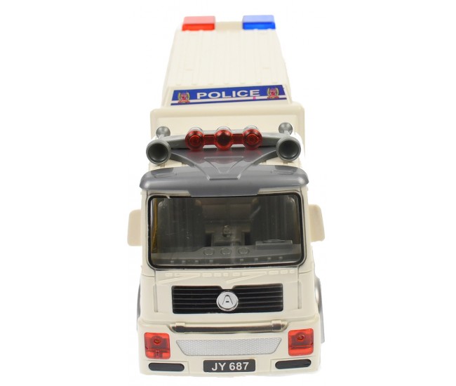Masina de politie de jucarie cu sunete si luminite, alb - JY687 Masina de politie de jucarie cu sunete si luminite, alb - JY687