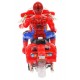 Motocicleta Spiderman de jucarie, cu luminite si sunete, rosie - 346 Motocicleta Spiderman de jucarie, cu luminite si sunete, rosie - 346