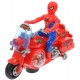 Motocicleta Spiderman de jucarie, cu luminite si sunete, rosie - 99943 Motocicleta Spiderman de jucarie, cu luminite si sunete, rosie - 99943