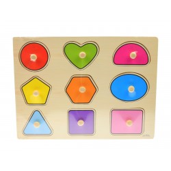 Tabla din lemn cu forme geometrice de jucarie, puzzle colorat - 22266644G Tabla din lemn cu forme geometrice de jucarie, puzzle colorat - 22266644G