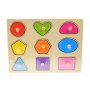 Tabla din lemn cu forme geometrice de jucarie, puzzle colorat - 22266644G