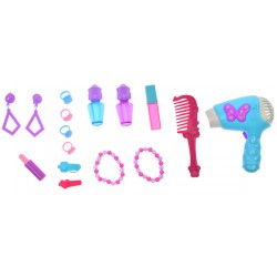 Set salon de frumusete de jucarie, cu uscator de par si 16 accesorii, multicolor - K75288A Set salon de frumusete de jucarie, cu uscator de par si 16 accesorii, multicolor - K75288A