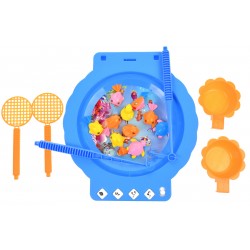 Joc de pescuit, cu undite si pestisori colorati,  jucarie cu diferite functii muzicale, pentru copii, albastru - 732