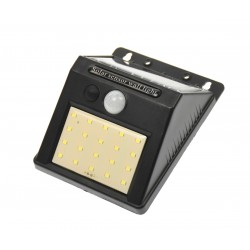 Lampa solara, de perete, cu senzor de miscare si lumina, cu 20 de leduri, negru  - T1611