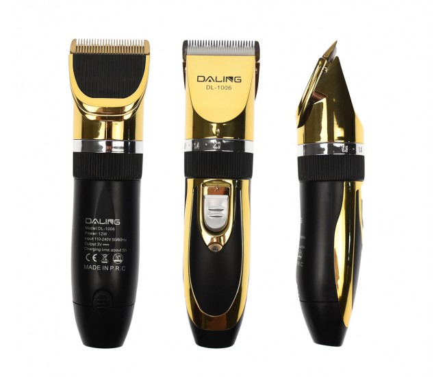 Masina profesionala de tuns Daling, fara calblu, lama din titan, cutit ceramic, acumulator de rezerva, GOLD X3