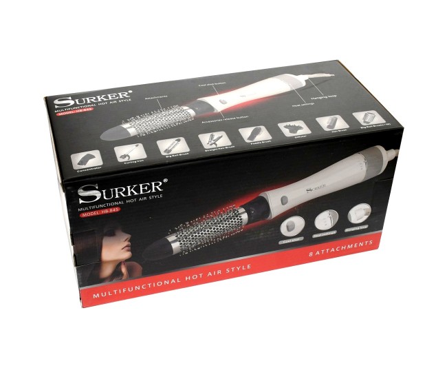 Perie multifunctionala pentru coafat 8 in 1, 1200W, alb, Surker, HB845