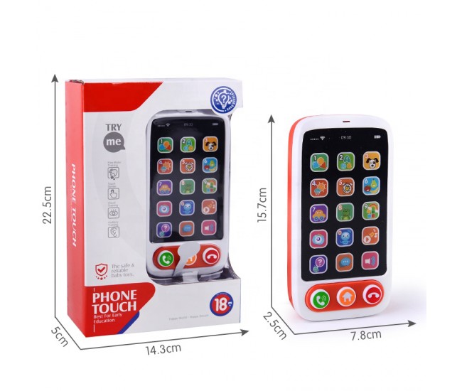 Telefon de jucarie cu touch, sunete si lumini - HE8001 Telefon de jucarie cu touch, sunete si lumini - HE8001