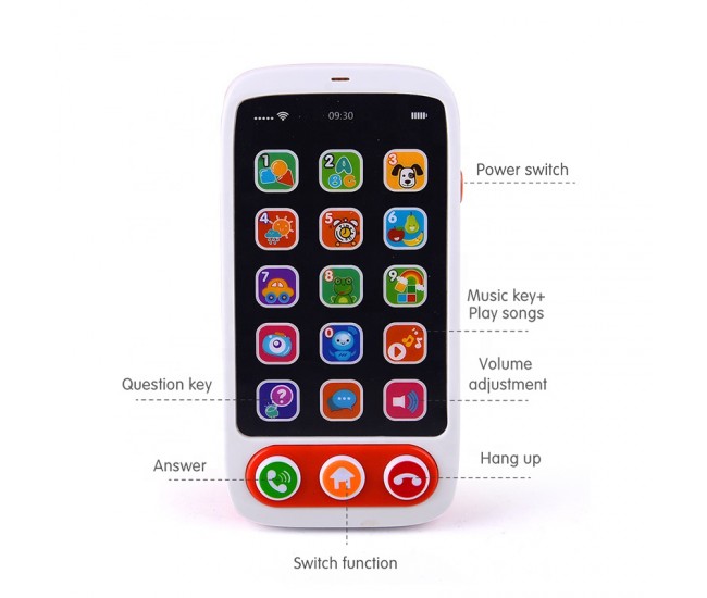 Telefon de jucarie cu touch, sunete si lumini - HE8001 Telefon de jucarie cu touch, sunete si lumini - HE8001