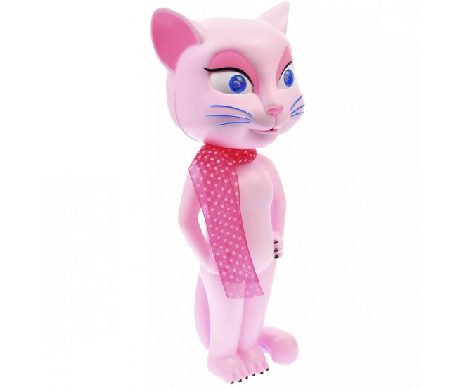 Pisicuta de jucarie amuzanta, vorbitoare, Talking Angela cu sunete si lumini - 30 cm HY025AE