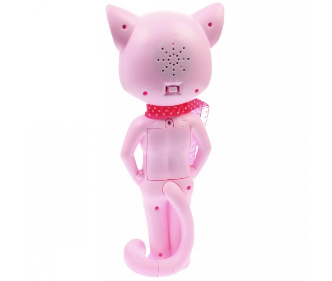 Pisicuta de jucarie amuzanta, vorbitoare, Talking Angela cu sunete si lumini - 30 cm HY025AE