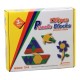 Joc educativ lemn, tangram 125 piese, Puzzle Blocks multicolor - 22200044