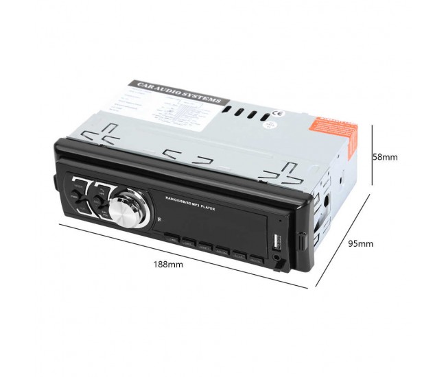 Radio de masina USB, SD, ecran LED rosu - 1781E