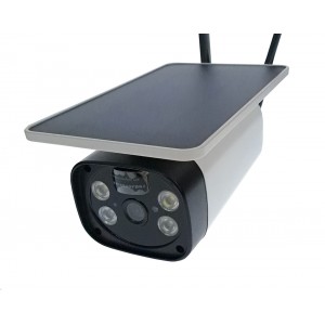 Camera video de supraveghere profesionala, Cartela SIM 4G, 2MP, 1080p, de exterior, Full HD, Panou solar, rezistenta la apa, comunicare bidirectionala, senzor miscare, activare lumina, Alb - 4GEU