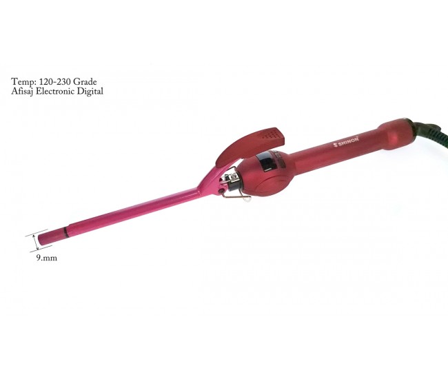 Ondulator ceramic profesional Bucle Afro Silhouette 19mm, 120-230 grade, Rosu SHINON - SH8769