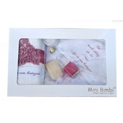 Trusou botez pentru fetite, roz inchis, set complet pentru biserica - HPY08