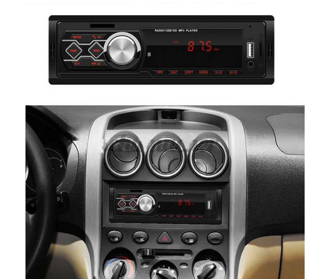 Radio de masina ,USB, SD, ecran LED rosu - 1788E