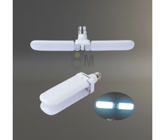Bec LED cu doua brate pliabile, 30 W, CCT 6500K, baza E27 - KK0162