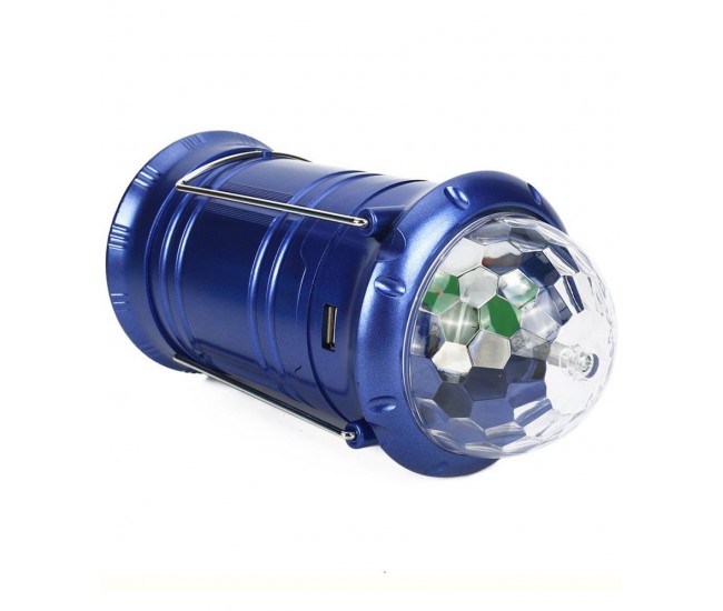 Lanterna solara cu felinar retractabil, lumina de veghe si glob disco rotativ, iesire USB, reincarcbila solar si 220V - 5801T Lanterna solara cu felinar retractabil, lumina de veghe si glob disco rotativ, iesire USB, reincarcbila solar si 220V - 5801T