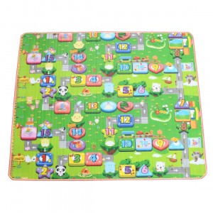 Covoras de Joaca, cu doua fete, termoizolant, cu numere si litere, 180x150 cm, multicolor