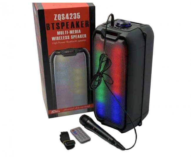 Boxa portabila reincarcabila, putere 16 W, cu microfon, LED disco - ZQS4235