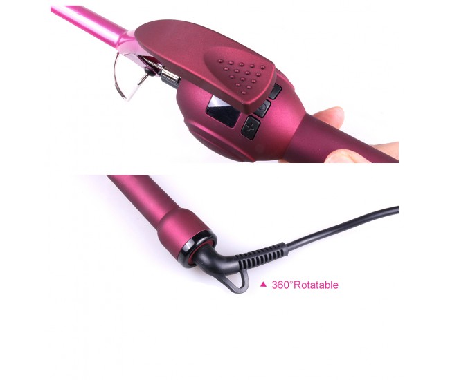 Ondulator ceramic profesional Bucle Afro Silhouette 19mm, 120-230 grade, Rosu SHINON - SH8769