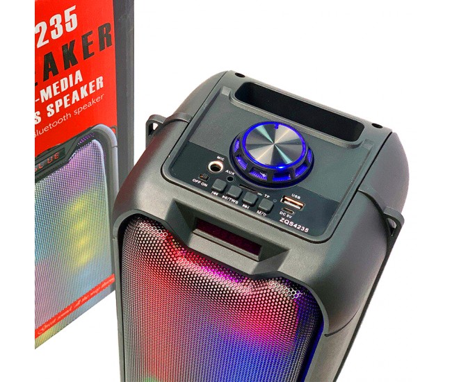 Boxa portabila reincarcabila, putere 16 W, cu microfon, LED disco - ZQS4235