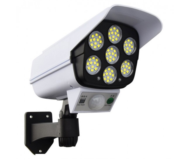 Camera falsa cu lampa solara, 77 LED-uri, cu senzor de miscare