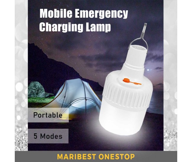 Bec LED portabil, cu incarcare solara pentru camping, 100 W si incarcare la retea - ZJV51