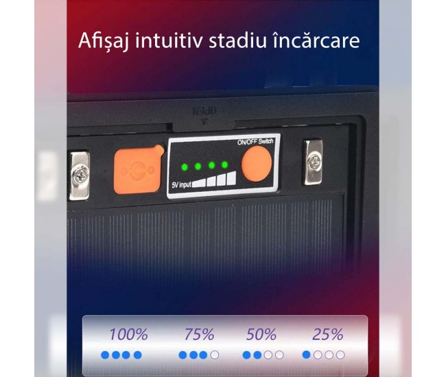 Lampa de lucru profesionala, reincarcabila solar sau la priza, prindere magnetica, portabila, rezistenta la apa, Lanterna LED 30W - W8751