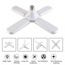 Bec LED cu 4 brate pliabile, 60 W, CCT 6500K, baza E27 - KK0164